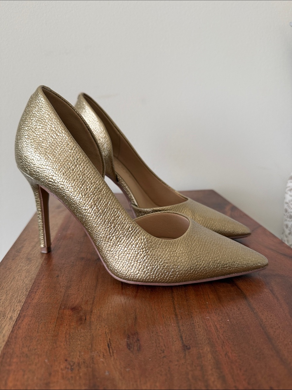 Journee Collection Gold Pointed-Toe Stiletto Pumps